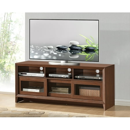 Techni Mobili Modern TV Stand with Storage for TVs Up To 65", Hickory (RTA-8811-HKY)