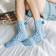 thumbnail image 3 of POIUYTR Fuzzy Slipper Socks for Women Thick Winter Fluffy Cozy Comfy Cabin Socks Womens Soft Sleep Home Warm Plush Socks Non Slip 2 Pairs, 3 of 5