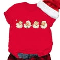 thumbnail image 4 of Aligament Christmas Shirts for Women, Red Christmas Gifts, Women's Santa Print Round Neck Short Sleeve T Shirt Top, 4 of 5