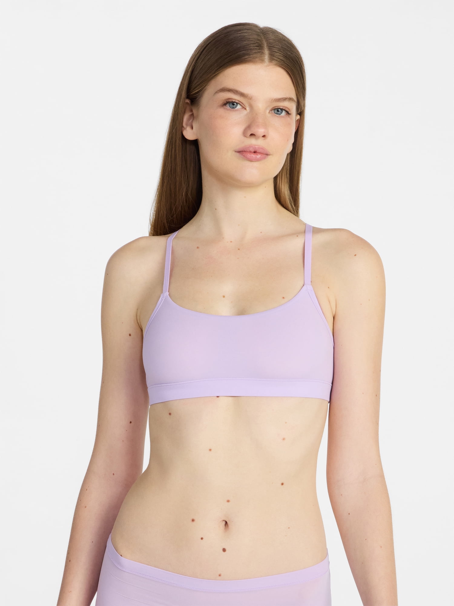 No Boundries Women's Cotton Jersey Triangle Bralette, Sizes XS-XXX