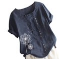 thumbnail image 4 of OUSITAID Chemise Femme Bouton Haut Décontracté Manches Courtes Blouse Col, 4 of 6