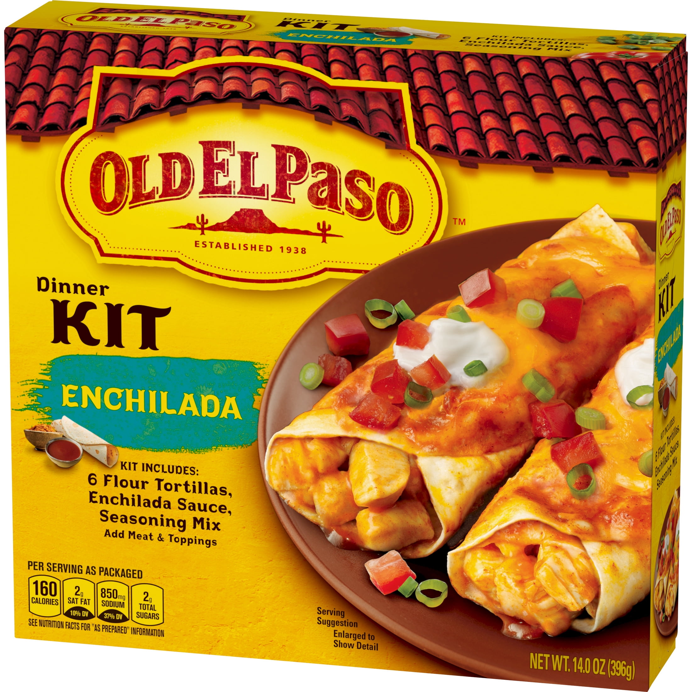Old El Paso Enchilada Dinner Kit With Flour Tortillas, Enchilada Sauce & Seasoning Mix, 14 oz.