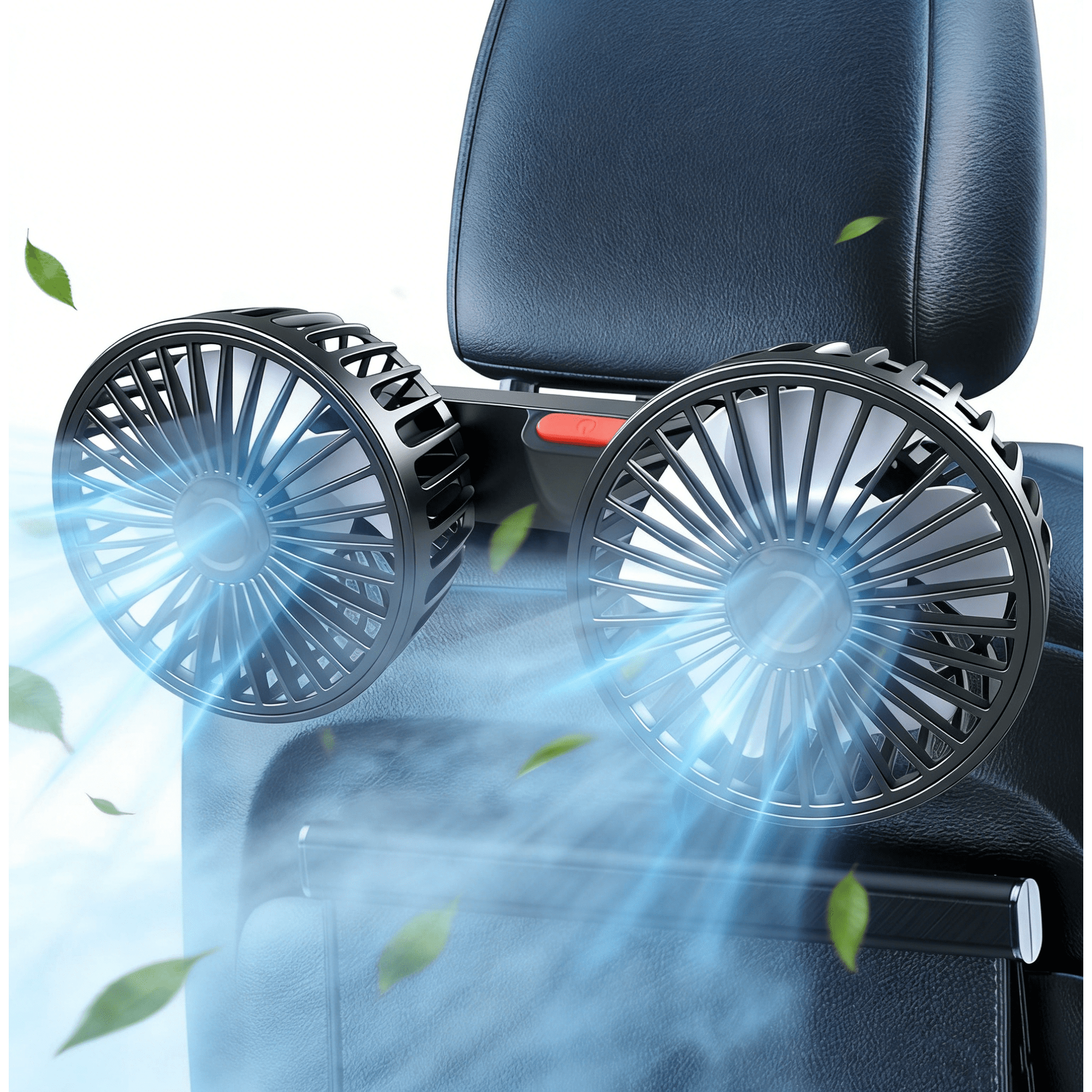 USB Car Cooling Fans for Backseat,Dual Head Car Fan for Kids,360° Rotatable Headrest Fans,3-Speed,Ultra-Quiet, 5V Powerful Electric Air Circulation Fan for SUV Truck Sedan