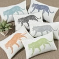 thumbnail image 4 of Mina Victory Raised Print Leopard 14" x 23" Green Throw Pillow, 4 of 6