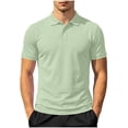 thumbnail image 2 of Fanshiluo Men's Collared Short Sleeve Polo Shirt, Casual Solid Basic Golf T-Shirt,Size:XL,Big and Tall Men, 2 of 9