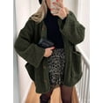 thumbnail image 6 of Women'S Winter Coats Long Sleeve Button Up Fuzzy Fleece Jackets Outerwear Fall Fashion Clothes Army Green S, 6 of 9