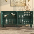 thumbnail image 4 of CBJCBJ Mid-Century 58" 4-Door Wood Sideboard Buffet Cabinet with Adjustable partition ，for Dining Room，Green, 4 of 10