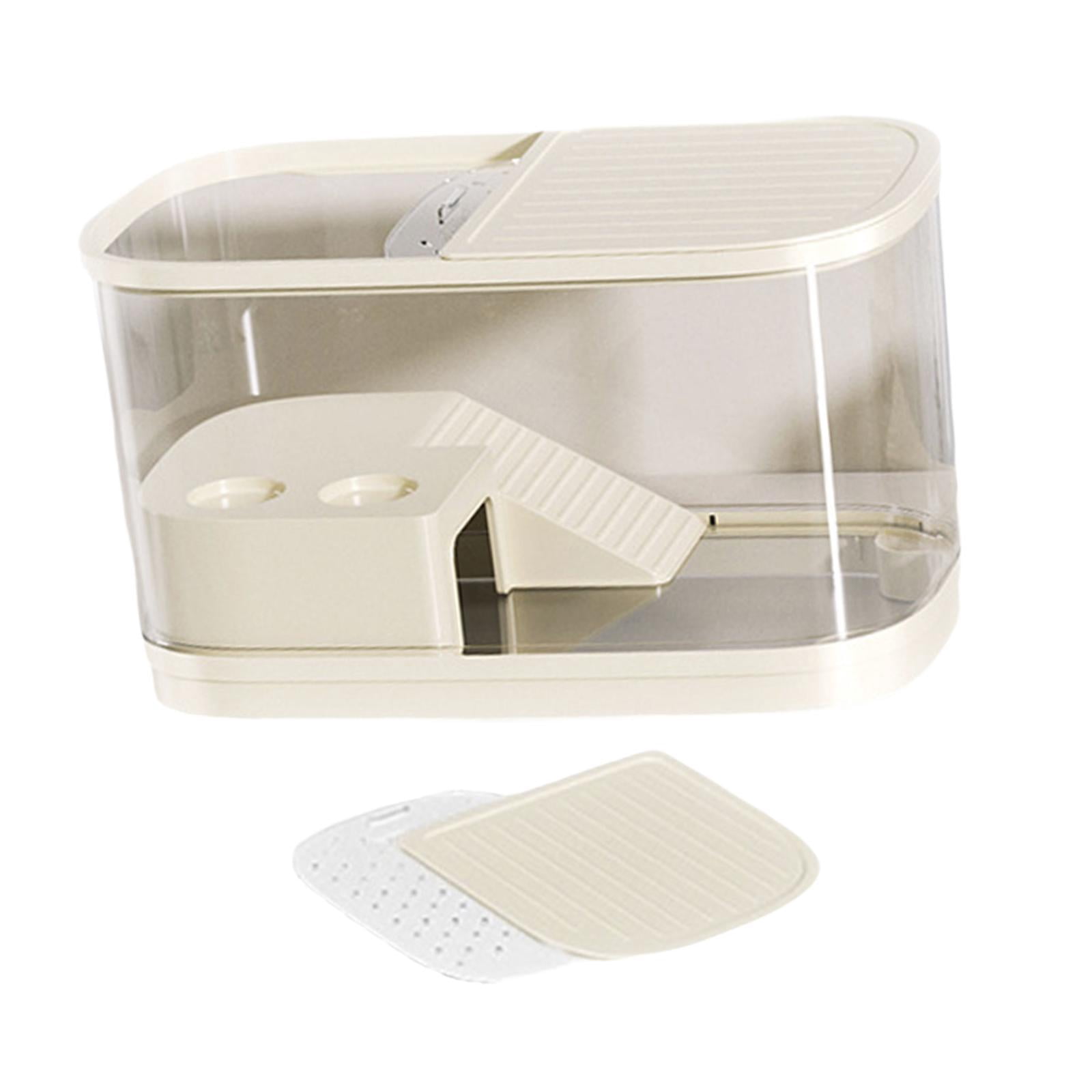Serenable Turtle Tank with Lids Multifunction with Platform for Leopard Gecko Scorpion Beige Large
