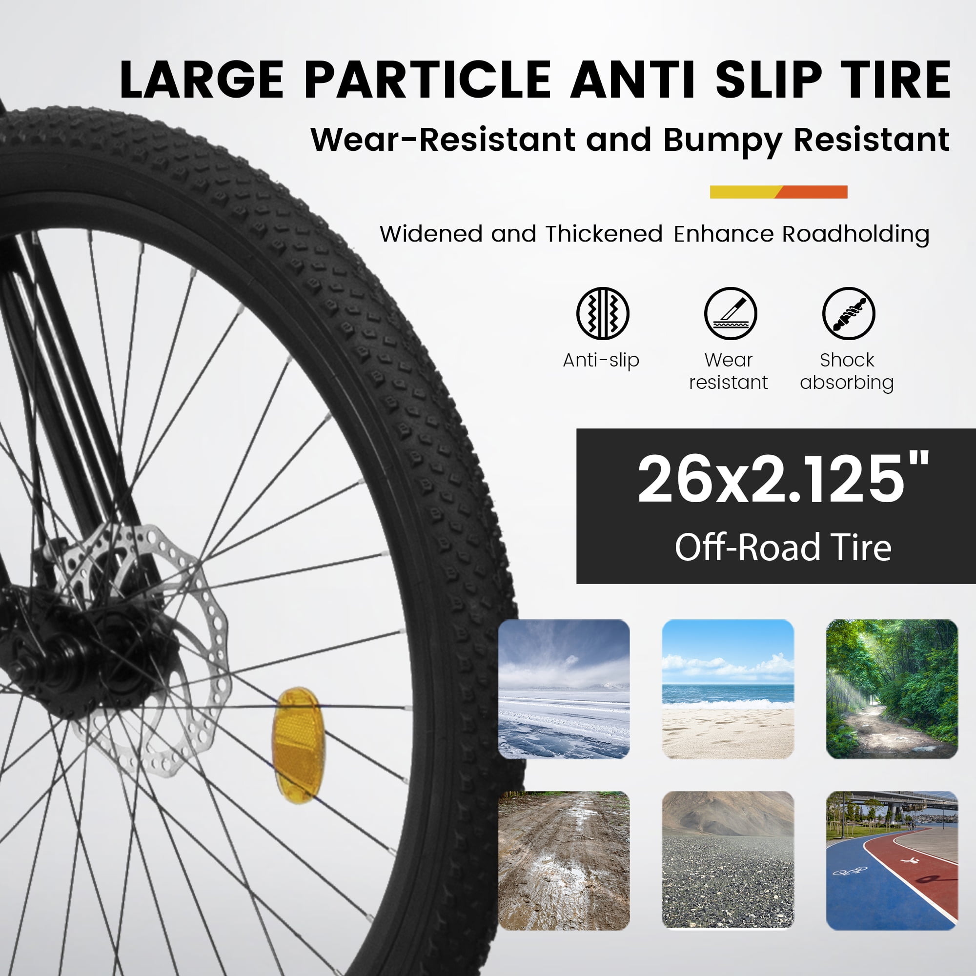 Mountain Adult Men'S Variable Speed 26-Inch 21-Speed  Off-Road ATV Snow Bike Road Bike Bicycle Bicicleta