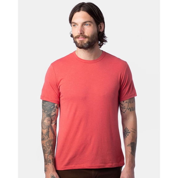 Alternative B06112702 Earthleisure Modal Tri-Blend T-Shirt, Faded Red - Extra Small
