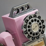 Ryan Bros. American Retro 1950s Payphone with Coin Bank Wall-Mount Corded Phone (Pink)