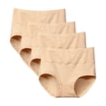 thumbnail image 1 of Aayomet Culottes pour Femmes Sans Couture Lot de 4 Culottes (Beige, TG), 1 of 3