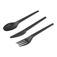 thumbnail image 6 of Restaurantware Cutlery Set 100 Pack of 6.5 Inch Plastic Sustainable Individually Wrapped Heat-Resistant Black Disposable Flatware Durable Fork, Knife and Spoons, 6 of 11