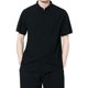 thumbnail image 1 of Camisas De Vestir Para Hombre 5xl Novedad de verano, camisa de estilo étnico, camisa de Color sólido, camisa de manga corta delgada con cuello levantado y botones para hombre (Black, M), 1 of 6