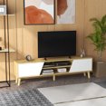 thumbnail image 2 of HOMCOM TV Stand Cabinet for 65 Inch Television, Entertainment Center, Oak, 2 of 10