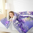 thumbnail image 4 of Homewish Chic Flower Bedding Comforter Set,Purple Bowtie Ribbon Twin Comforter Sets,Cartoon Daisy Floral Bedding Set For Girls Kids,Breathable Home Decor Reversible,2-Piece, 4 of 8