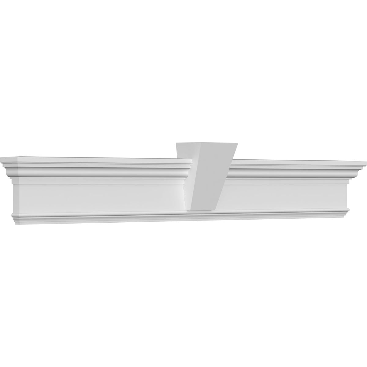 Ekena Millwork 71" Bottom Width x 74 7/8" Top Width x 7 1/4"H x 1"P Traditional Crosshead w/ Flat Keystone