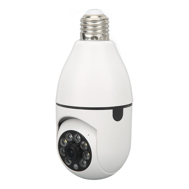 Cámara Panorámica De 360 grados, Cámara De Seguridad Con Bombilla E27 Interfaz Universal Soporte Por Infrarrojos Llamadas De Voz Control De Aplicaciones Para Oficina