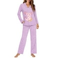 thumbnail image 2 of FOR U DESIGNS Purple Axolotl Button Pajamas for Women Set 2 Piece Size XL Button Sleepwear Long Sleeve Tops and Pants for Women Button Up Nightwear with Pockets, 2 of 7