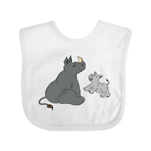 Inktastic Cute Rhinos Boys or Girls Baby Bib