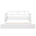 thumbnail image 7 of Twin Size Daybed,Daybed Frame with Trundle,Bed Sofa with Headboard for Living Room Guest Room Bedroom,White, 7 of 7