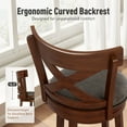 thumbnail image 4 of Sophia & William 30" Swivel Bar Stools, Set of 2 with Cross Back Durable Wood Frame Padded Counter Stools for Kitchen Island,Brown, 4 of 11