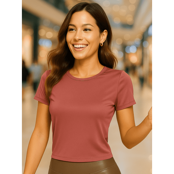 Camiseta Tela Brillante para Dama