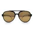 thumbnail image 5 of Mens Unique Metal Flex Hinge Round Fashion Racer Plastic Sunglasses Brown - Gold Mirror, 5 of 8