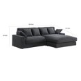thumbnail image 5 of Benjara Sty 105 Inch Reversible Sectional Sofa Chaise, Gray Corduroy, Solid Wood, 5 of 5