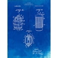 thumbnail image 2 of Borders, Cole 19x24 Gold Ornate Wood Framed with Double Matting Museum Art Print Titled - PP866-Faded Blueprint Hand Grenade 1915 Patent Poster, 2 of 4