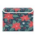 thumbnail image 7 of Yayeee Collapsible Cube Storage Bin with Lid Fabric Closet Decorative Basket with Handles, Red Christmas Leaves, 7 of 7