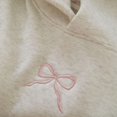 thumbnail image 2 of Sudadera con capucha bordada con lazo para mujer, sudadera Preppy Trendy, 2 of 6