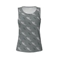 thumbnail image 4 of Xecao Party Shark Cute print women's scoop neck, loose-fit workout tank tops for the gym., 4 of 9