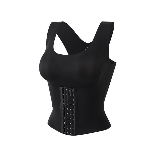 Sujetador moldeador de cintura 4 en 1 para mujer, corsé, sujetador, chaleco, corsé moldeador de cintura, color negro
