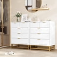 thumbnail image 4 of Commode Blanche pour Chambre, Commode 5 Tiroirs avec Grand Rangement, Organisateur de Coffre Moderne avec Pattes en Métal, Commode pour Chambre, Salon, Entrée, 4 of 7