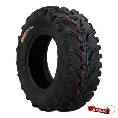 Kenda Bearclaw K299 - 25x10-12 Rear Tire for All Terrain (ATV), UTV, and Side by Side (SxS) Vehicles - 6-Ply - Bear Claw 25x10x12 with Kenda Keychain