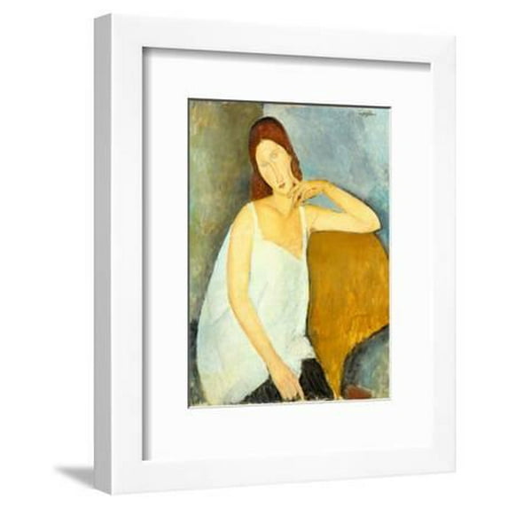 Jeanne Hébuterne (1898–1920), 1919, Figurative Framed Art Print Wall Art by Amedeo Modigliani