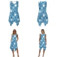 thumbnail image 3 of Whosucclay Blue Turtle Starfish Print Hawaiian Couple Matching Outfit Men's Short Sleeve Shirt Hawaiian Shirts for Summer and Women's Irregular Hem Sleeveless Dress Soft Beach Party Dress, Size XL, 3 of 7