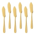 thumbnail image 1 of Cuchillos para mantequilla de acero inoxidable, 6 esparcidores de queso, juego de cuchillos esparcidores dorados para queso, gelatina y mermelada, 1 of 5
