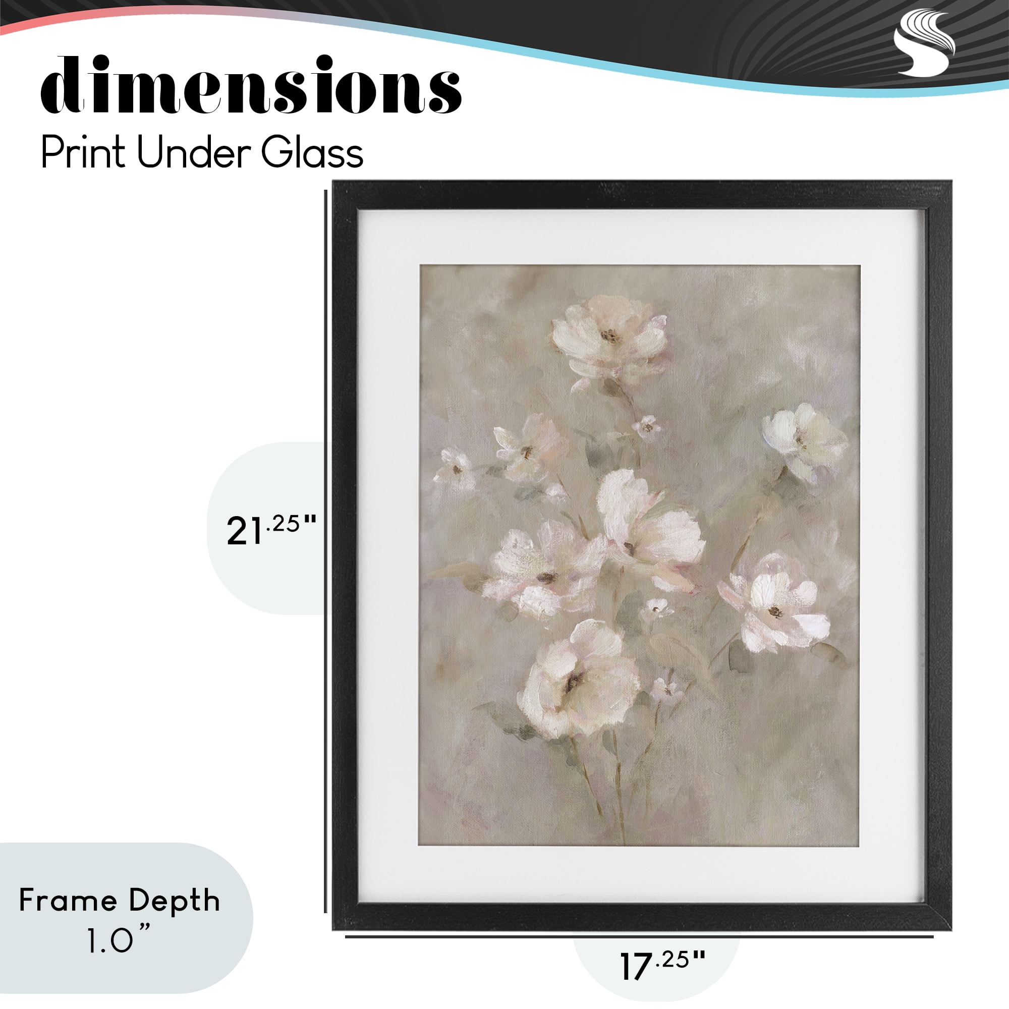 Stupell Industries Delicate Blush Floral Arrangement Black Framed Print Under Glass, design by Carol Robinson