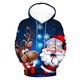 thumbnail image 2 of Sudadera con capucha para hombre, estilo moderno, con estampado de Papá Noel, manga larga, con bolsillo, estilo deportivo, de poliéster, 2 of 5