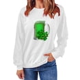 thumbnail image 4 of Charella Sweatshirts for Women St Patricks Day Decorations Long Sleeve Crewneck Tops 2024 Trendy T-shirt,White,XS, 4 of 5