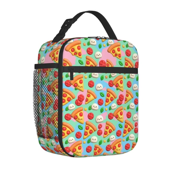 Pizza Insulated Lunch Box Reusable Lunch Bag Women Men Cooler Tote Bag For Work Picnic Office,Travel, Outdoors