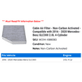 thumbnail image 2 of Cabin Air Filter - Non-Carbon Activated - Compatible with 2016 - 2020 Mercedes-Benz GLC300 2.0L 4-Cylinder 2017 2018 2019, 2 of 2