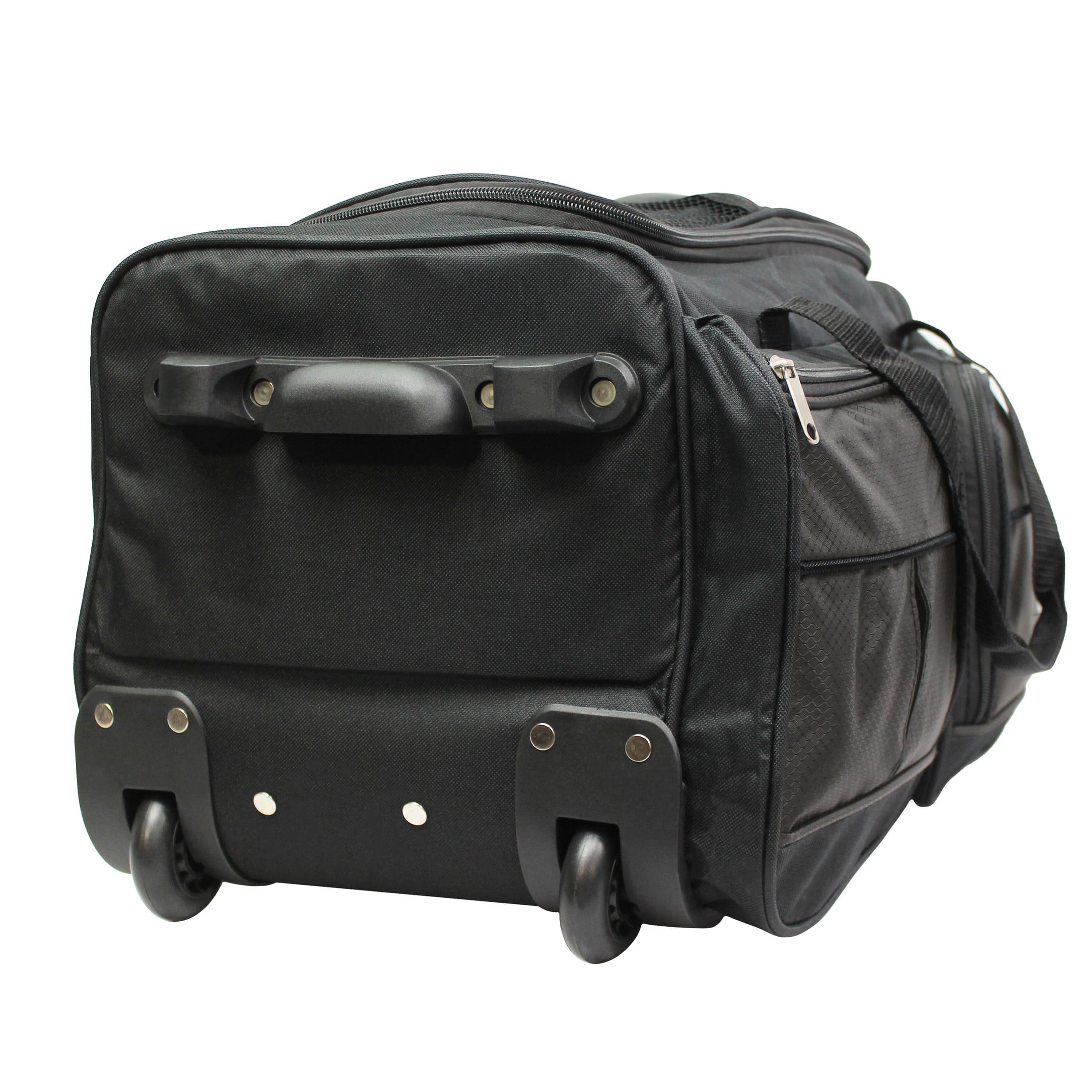 Leather Rolling Wide Mouth Duffle Bag Hipack 20-inch Carry-On