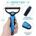 thumbnail image 3 of Dog Brush For Shedding,Pet Pro Grooming Tool,Dog Hair Brush Double-Sided Deshedding Dematting Tool, Undercoat Rake for Dogs & Cats, Extra-Wide Dog Grooming Brush & Deshedder Comb for Long Hair, 3 of 6