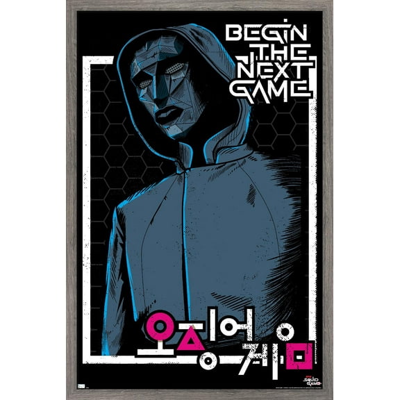 Netflix Squid Game - Begin the Next Game Wall Poster, 14.725" x 22.375" Framed