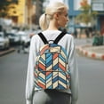 thumbnail image 7 of FORMRS Mini Backpack Purse for Women Quilted Travel Daypack Casual Shoulder Bag, Blue Geometric, 7 of 7