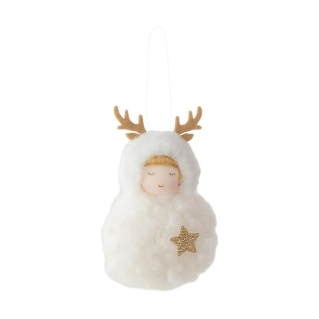 Muñeco colgante de Navidad, colgante de Navidad, decoración navideña, adorno colgante para de Navidad, regalo para restaurante, fiesta temática, , de Muñeco de nieve de asta blanca