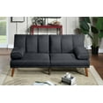 thumbnail image 3 of Living Room Sectional Convertible Bed Chaise Sofa Black Polyfiber Adjustable Couch Patterned Cushions, 3 of 9